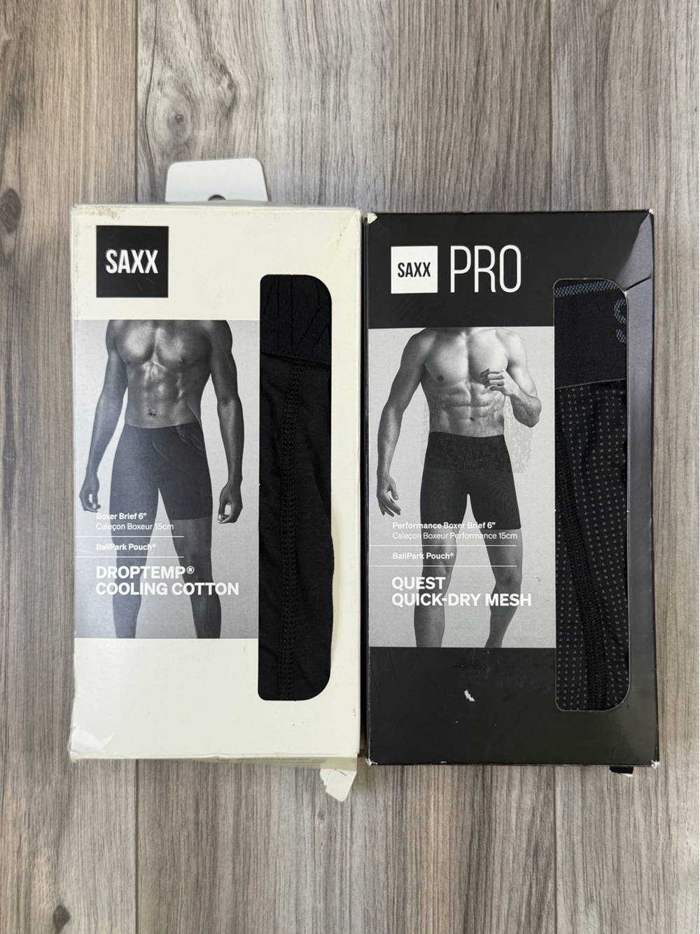 SAXX Boxer Briefs 6" Fly Lot 2 Pack DropTemp Cooling & Quest Mesh Mens XL NEW